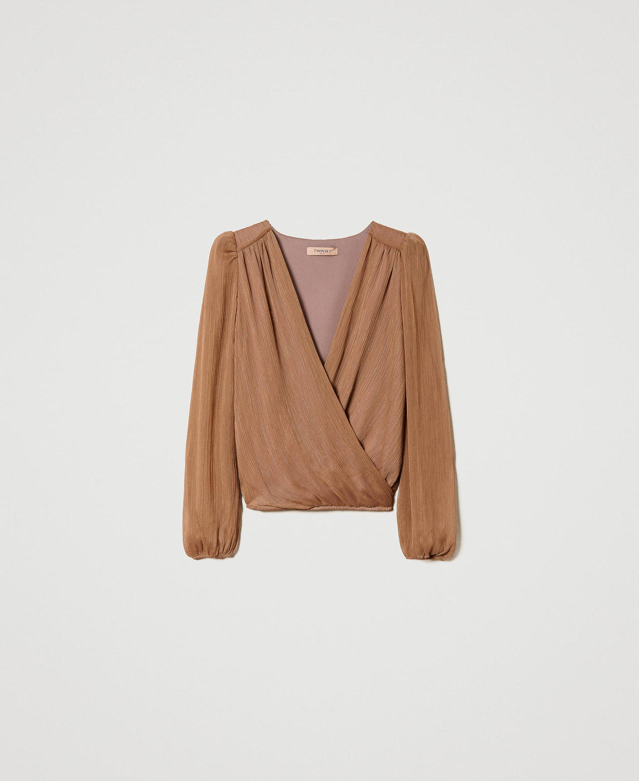 Blouse en crépon avec fil lurex
