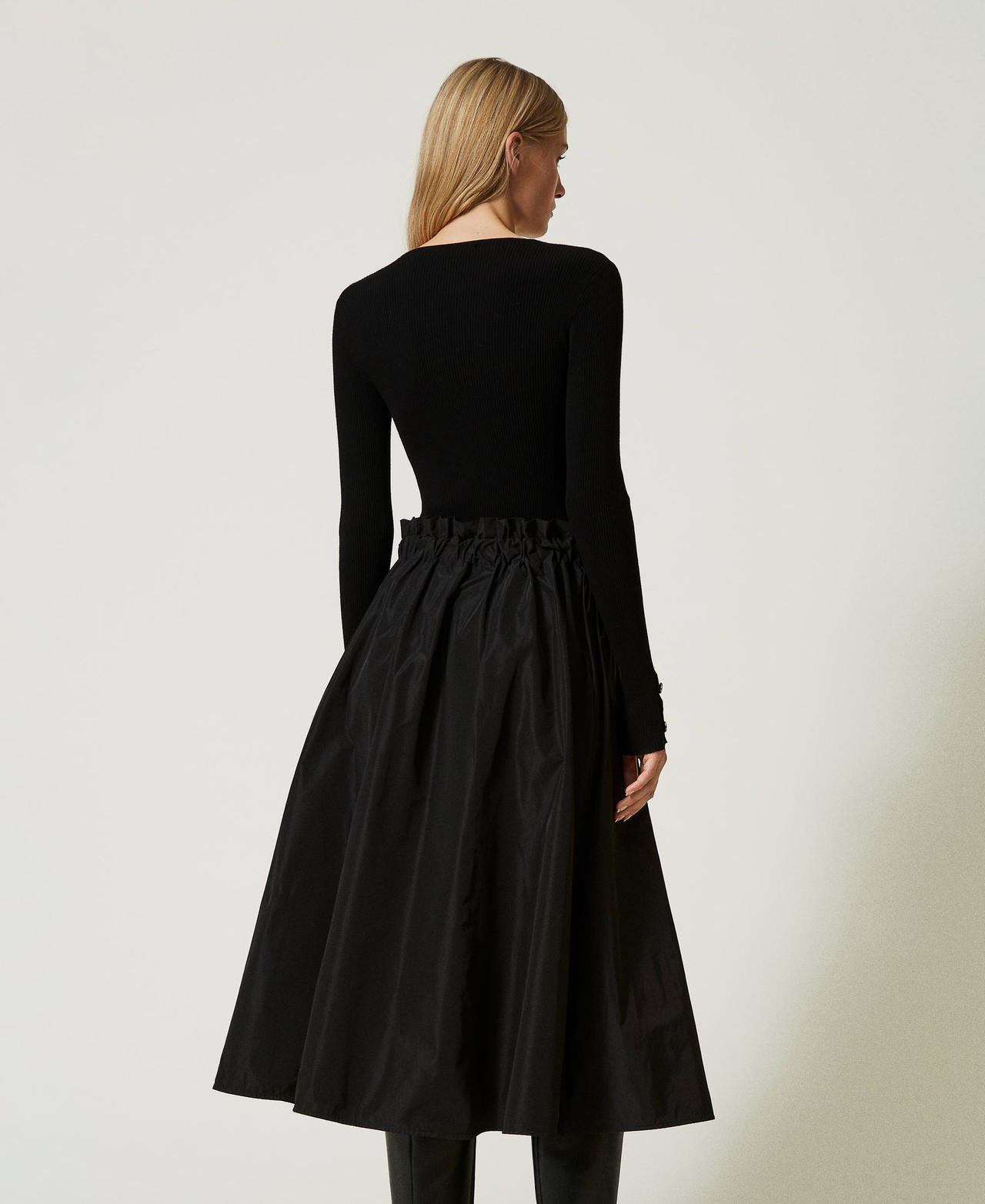 Midi taffeta skirt Black Woman 232TQ2101-03