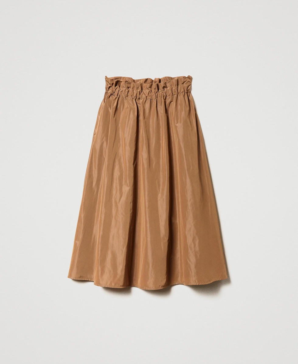 Midi taffeta skirt Woman Beige TWINSET Milano