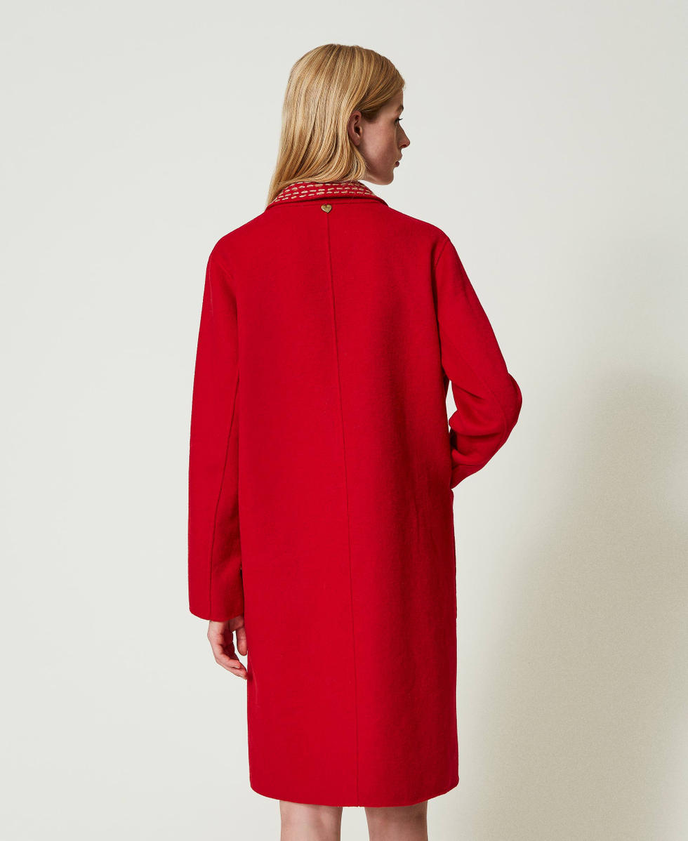 Abrigo de pa帽o rojo mujer online