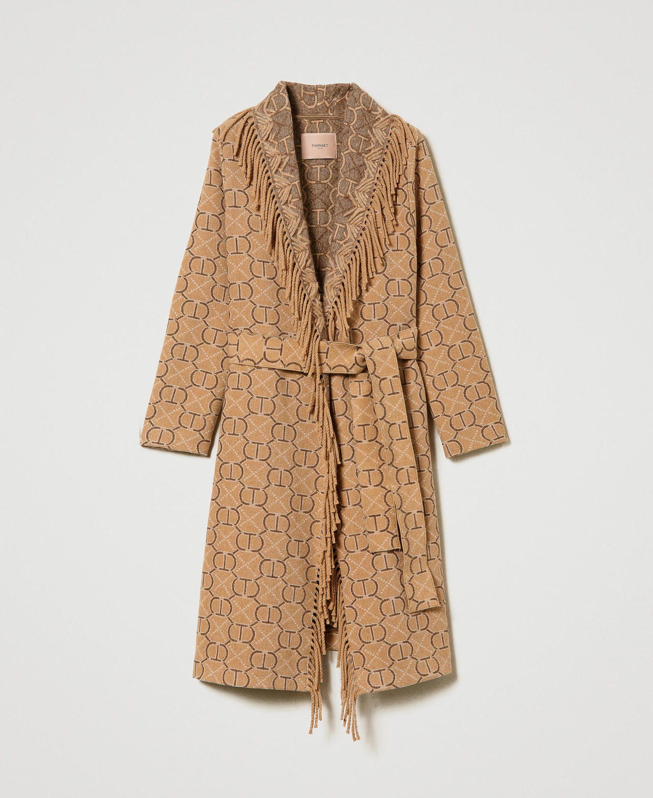 Cappotto jacquard Oval T con ricami