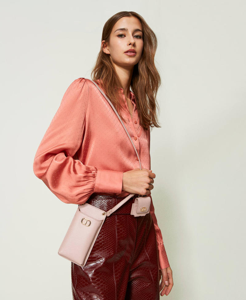 Smartphone and ear pod holder with Oval T Misty Pink Woman 232TQ7019_00534_S0