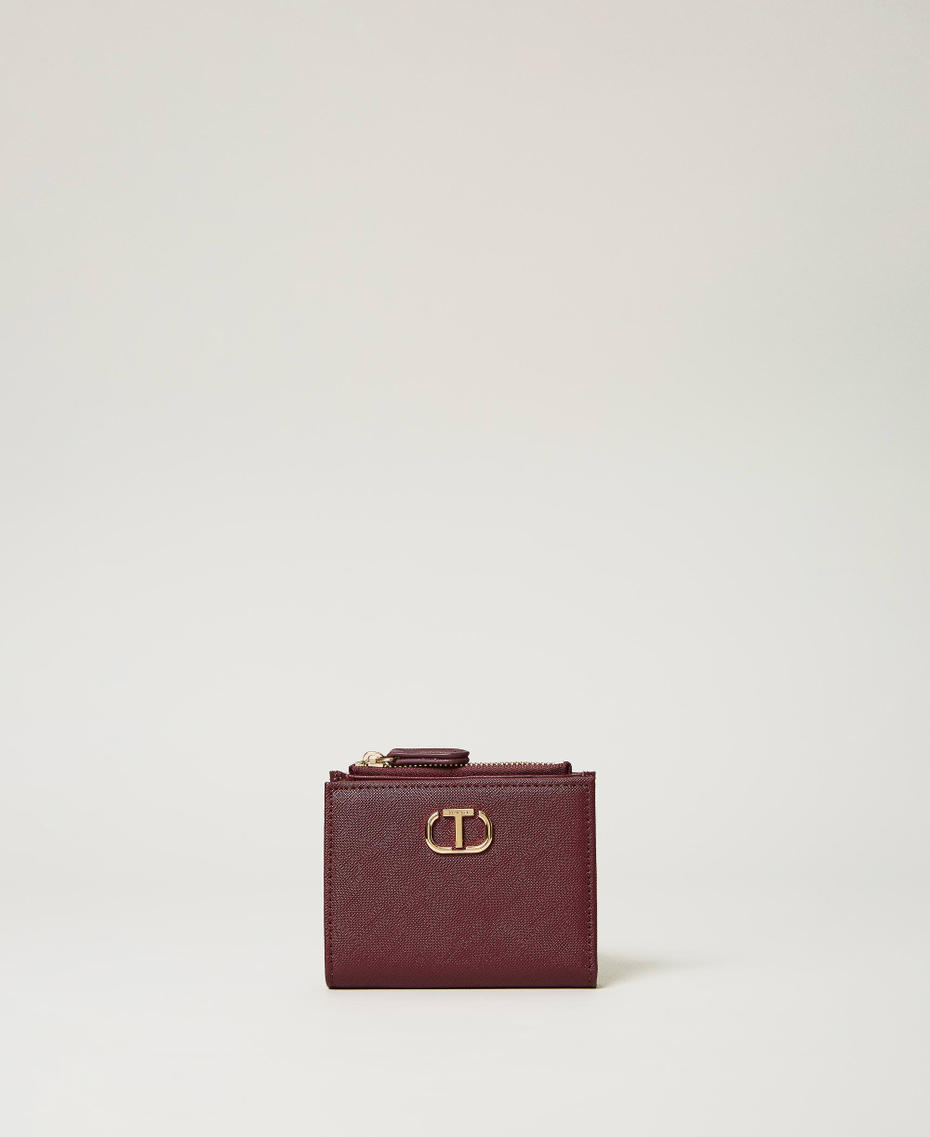 Wallet with zip and Oval T "Raspberry Radiance" Purple Woman 232TQ701H_07212_01