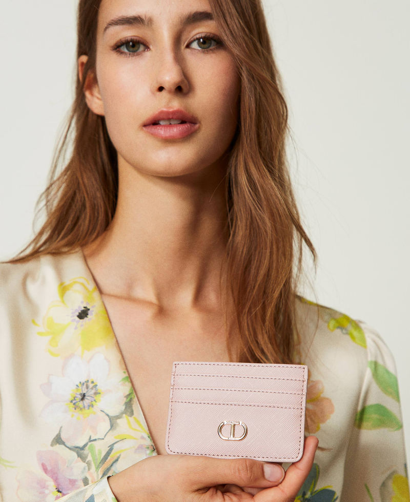 Portacarte piatto con Oval T Donna, Rosa TWINSET Milano