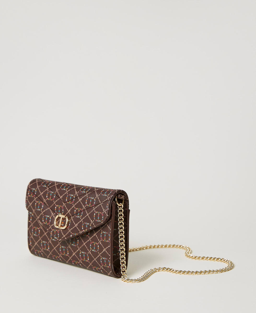 Portacellulare con patta e Oval T Oval T Flowers Marrone "Testa di Moro" Donna 232TQ7020_10820_02
