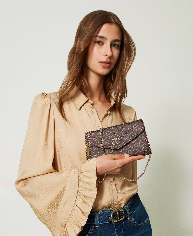 Portacellulare con patta e Oval T Oval T Flowers Marrone "Testa di Moro" Donna 232TQ7020_10820_S0