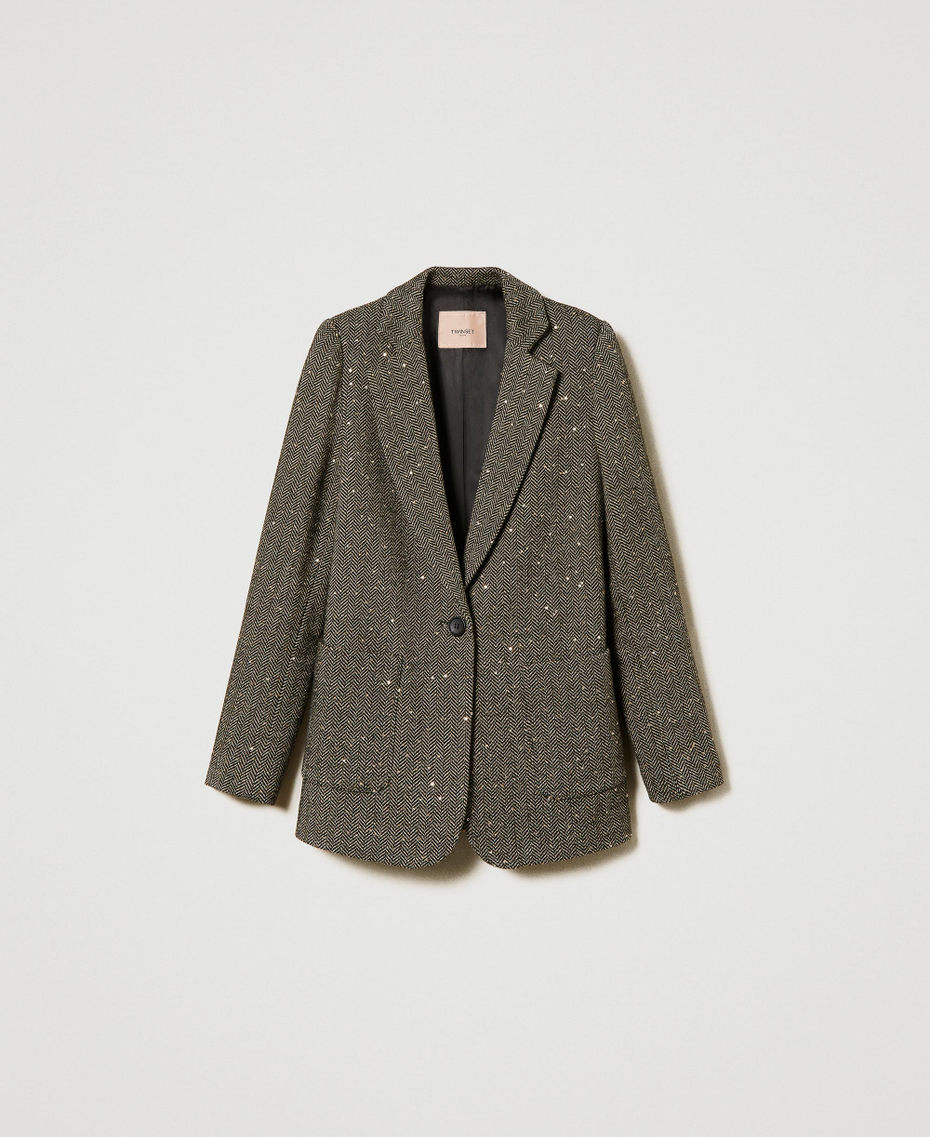 Wool blend blazer with sequins