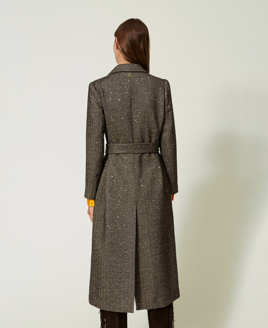 Manteau en laine mélangée avec sequins