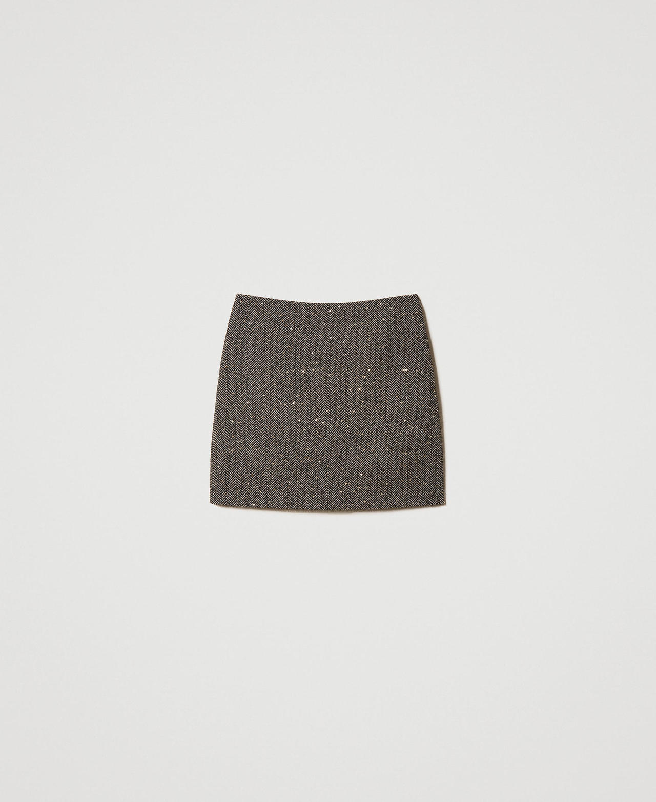 Wool blend miniskirt with sequins