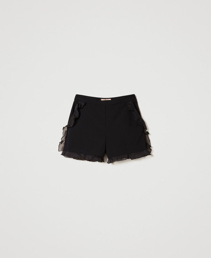 Shorts mit Organzavolants