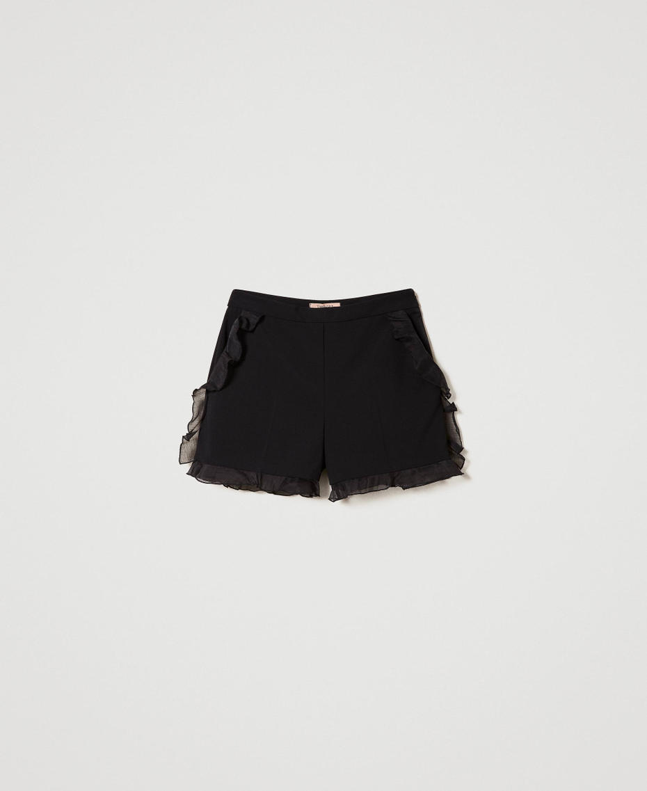 Shorts mit Organzavolants