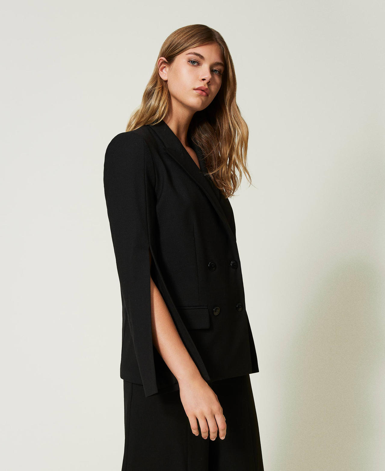 Blazer en laine mélangée Noir Femme 232TT2047-02