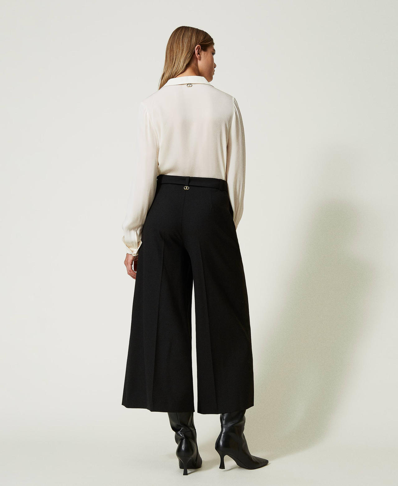 Wool blend trouser skirt Black Woman 232TT2048_00006_03