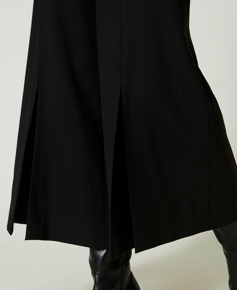 Falda pantalón de mezcla de lana Negro Mujer 232TT2048-04