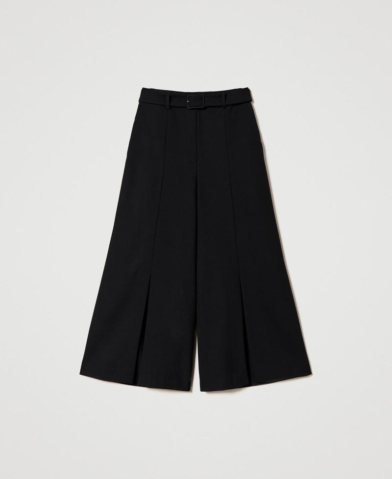 Jupe-culotte en laine mélangée