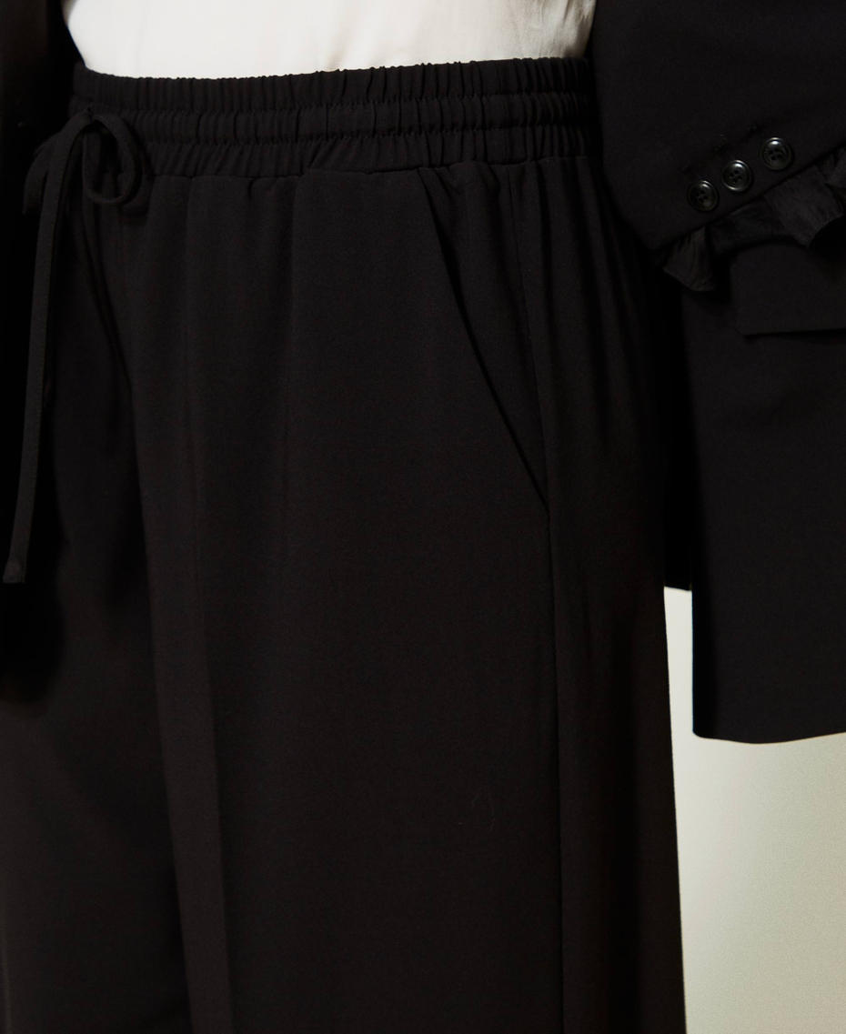Pantalón de pernera ancha Negro Mujer 232TT204A-04