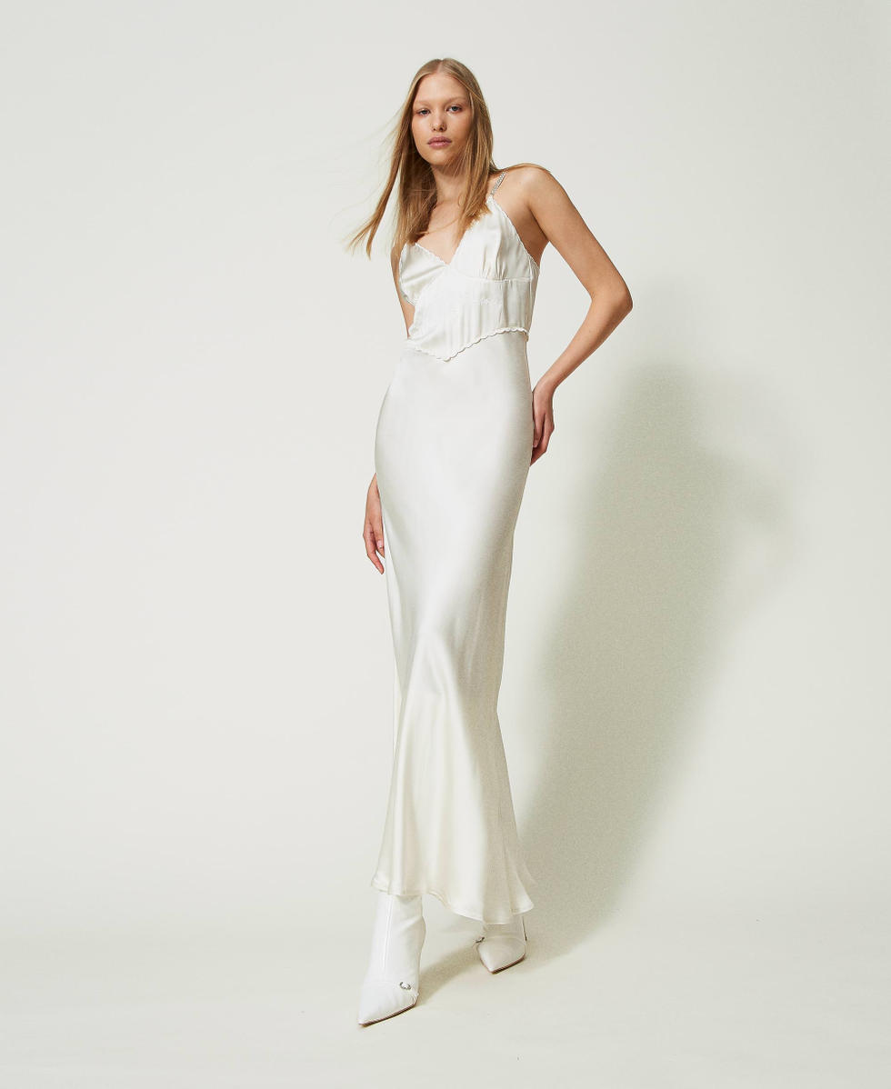 Vestito raso bianco lungo top