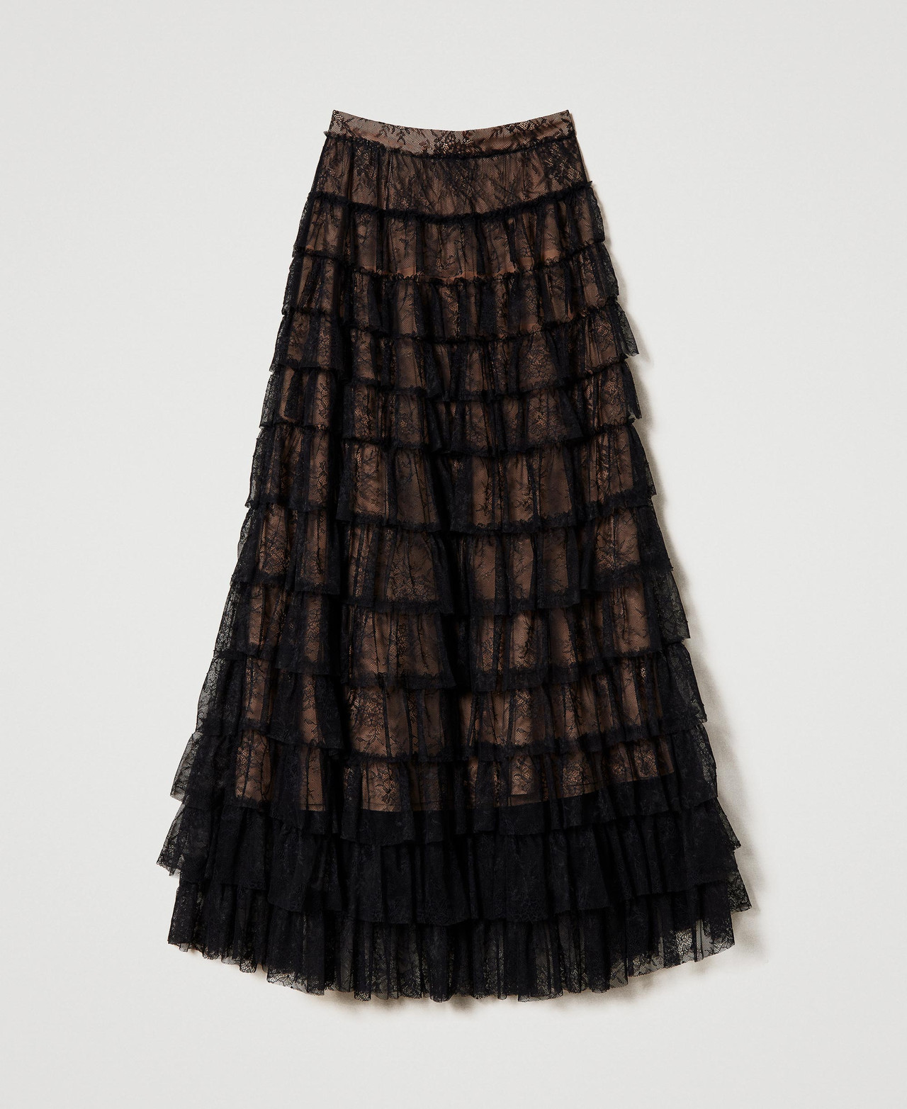 ASOS DESIGN - Gonna lunga nera trasparente in pizzo | ASOS