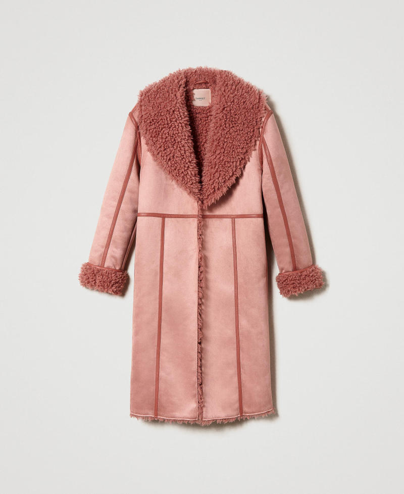 Manteau effet cuir velours avec fausse fourrure Petites Roses Femme 232TT2100-0S