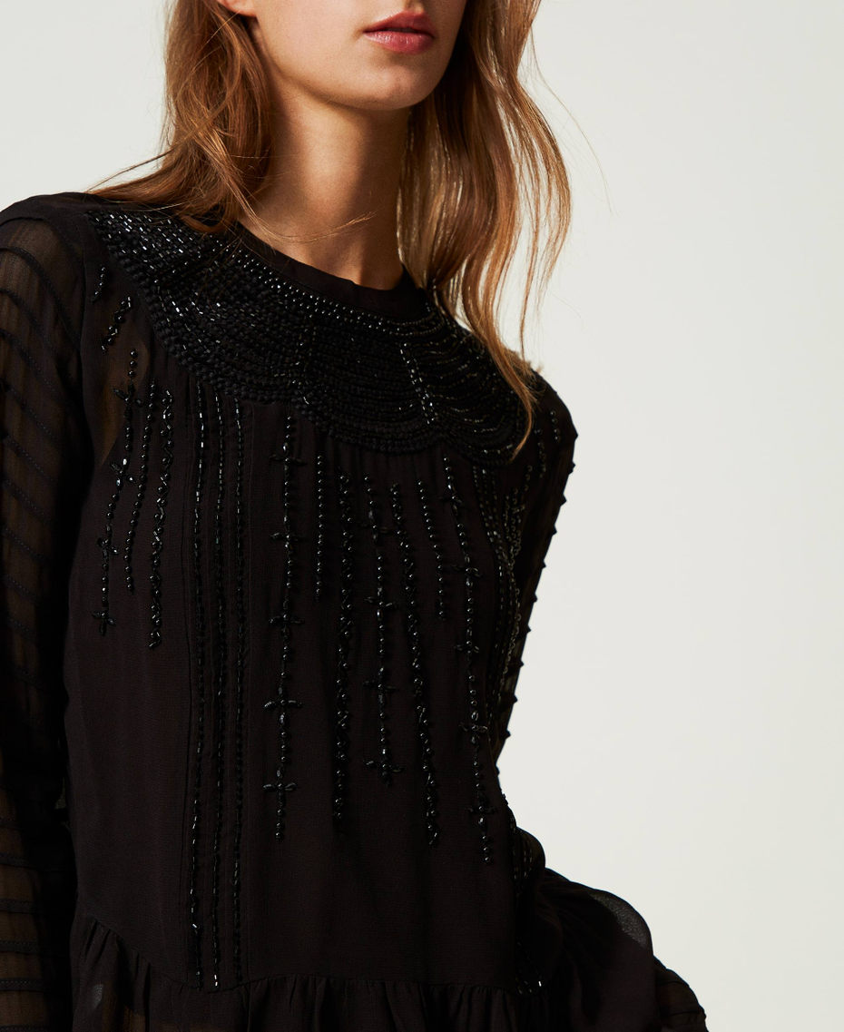 Georgette blouse with handmade embroidery