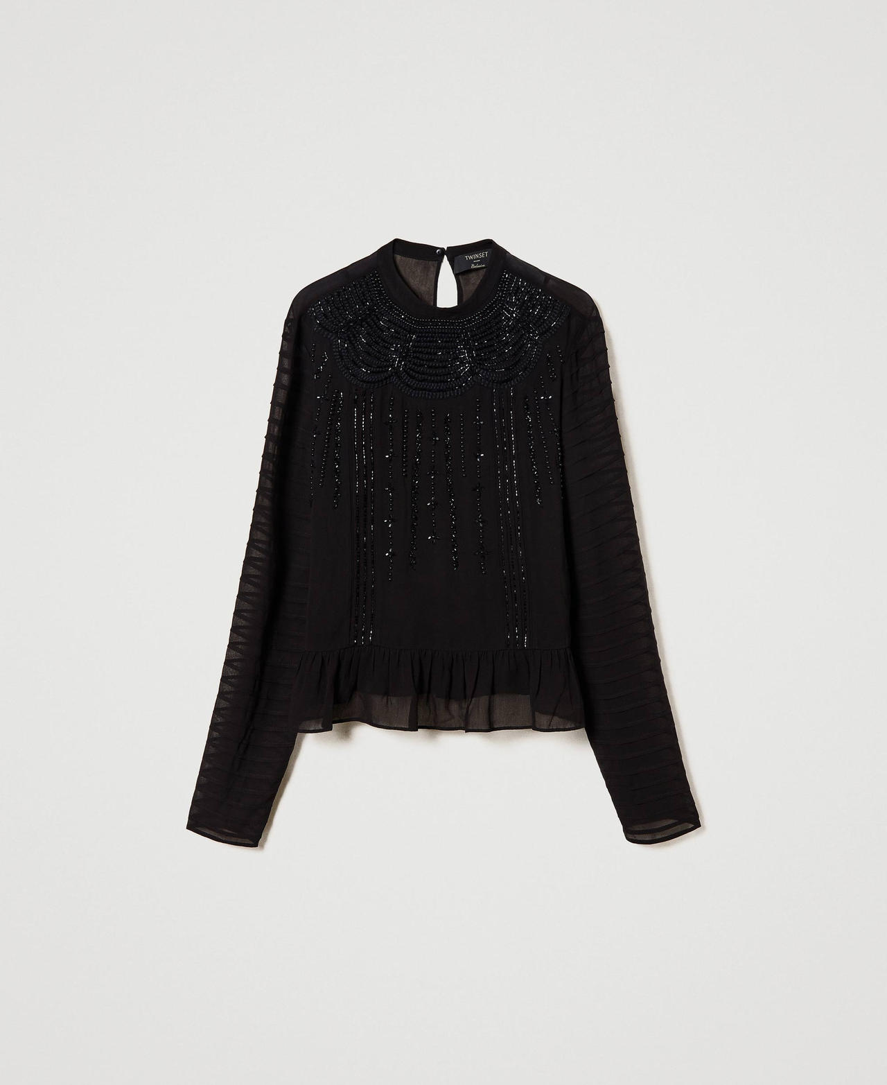 Georgette blouse with handmade embroidery