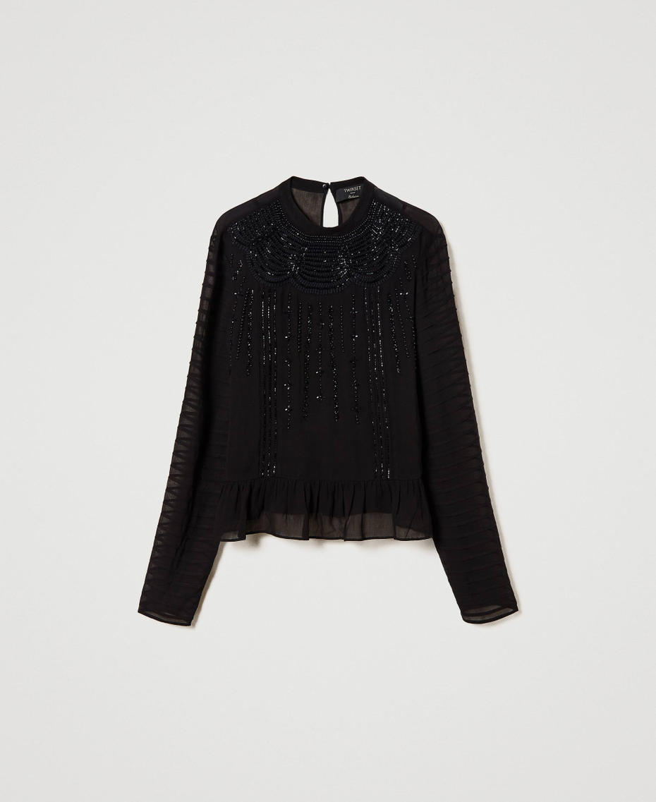 Handbestickte Bluse aus Georgette