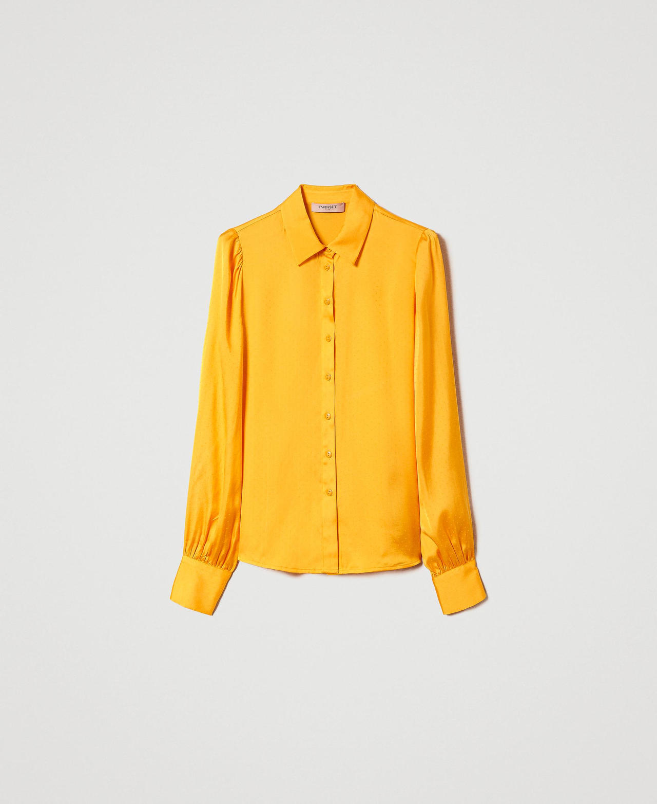 Polka dot jacquard shirt "Radiant Yellow" Woman 232TT2173-0S