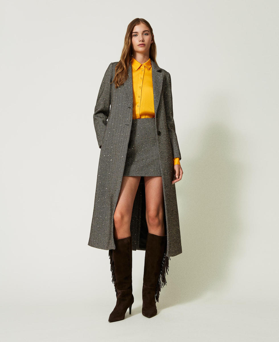 Polka dot jacquard shirt