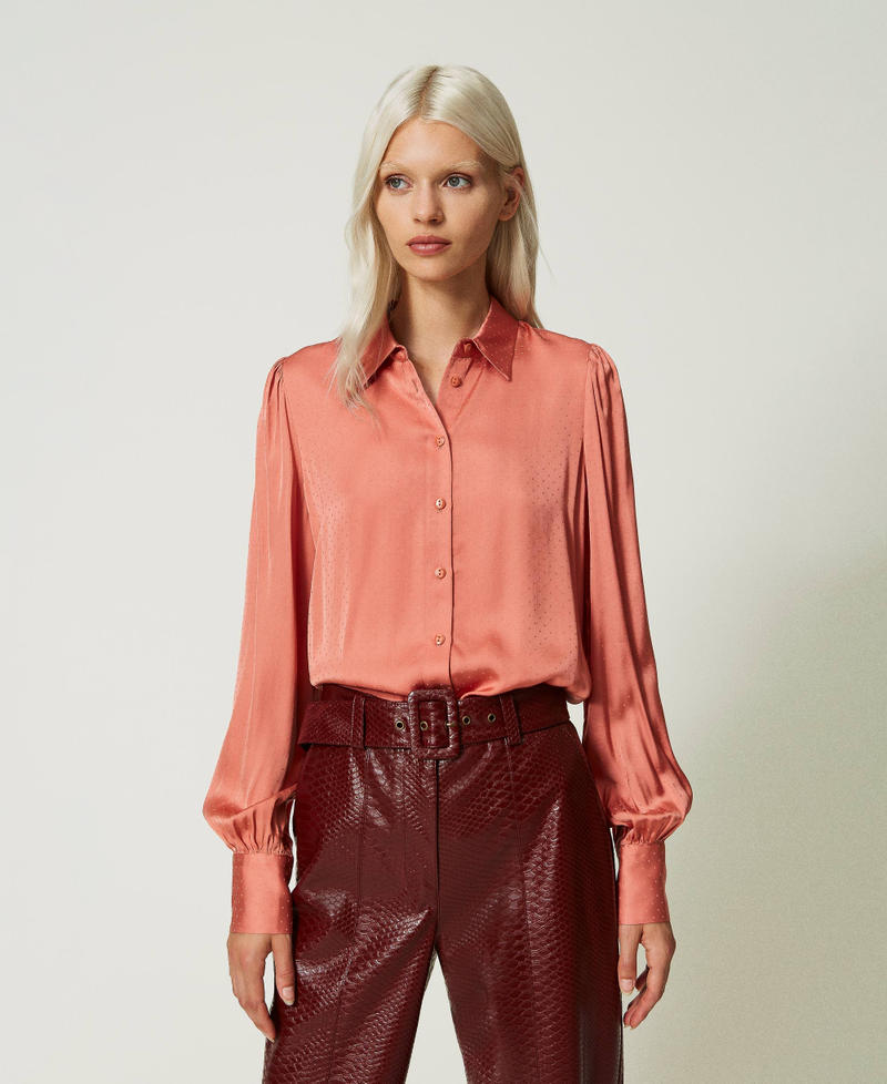 Polka dot jacquard shirt Rosette Woman 232TT2173_11062_01