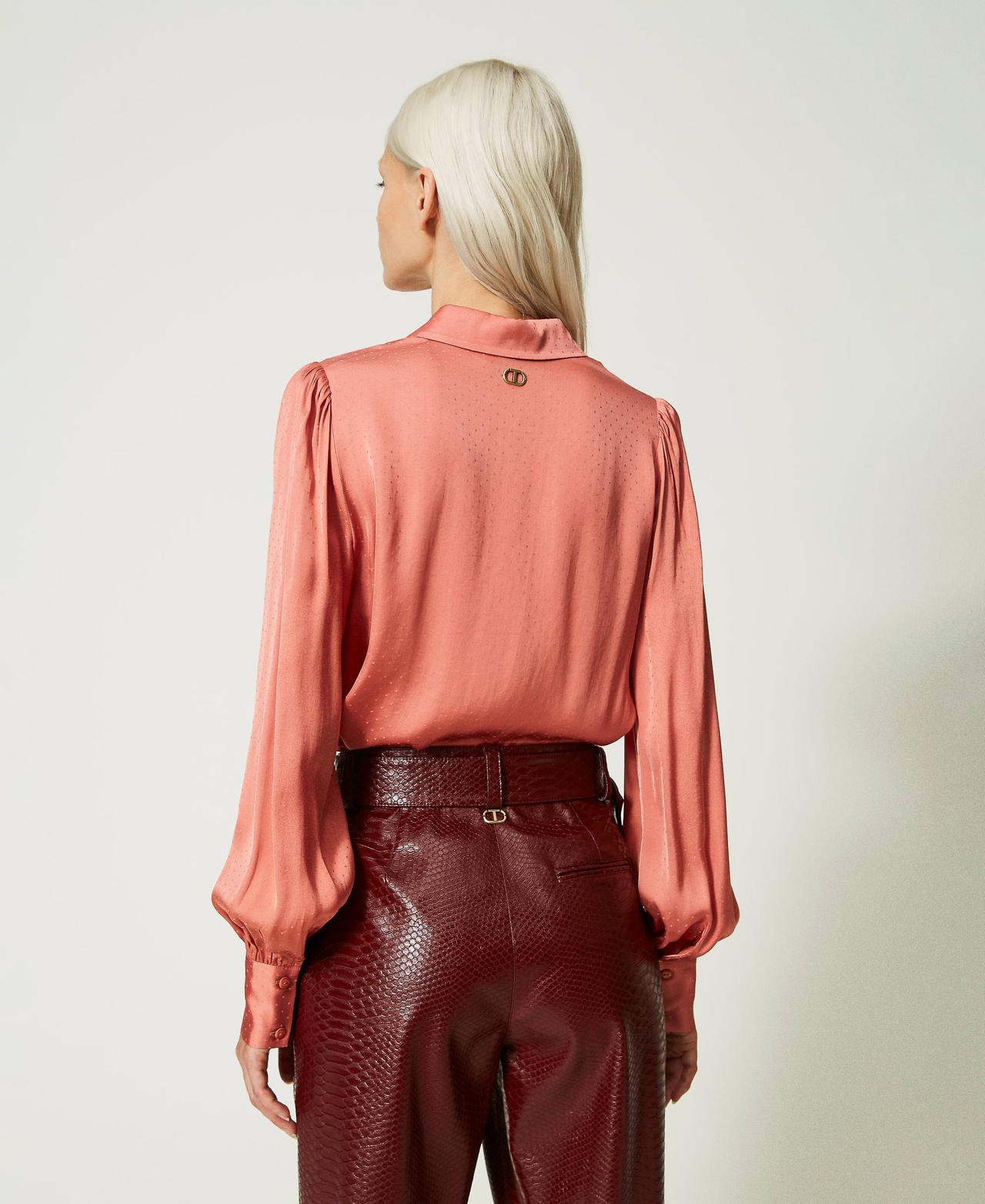 Polka dot jacquard shirt Rosette Woman 232TT2173_11062_03