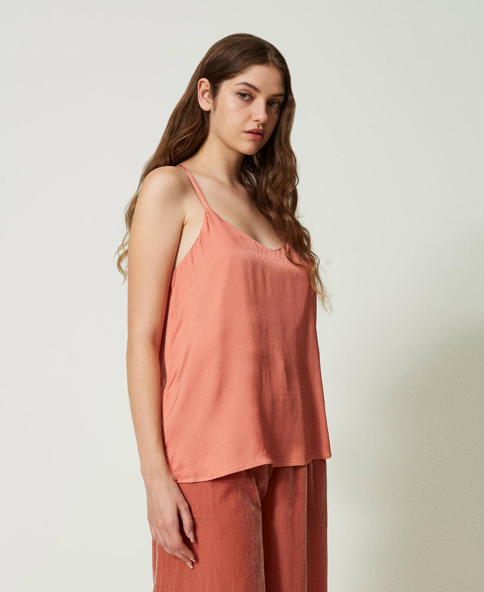 Polka dot jacquard top