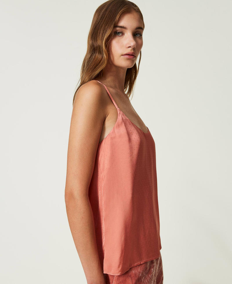 Polka dot jacquard top