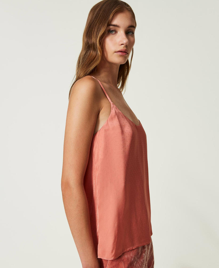 Polka dot jacquard top