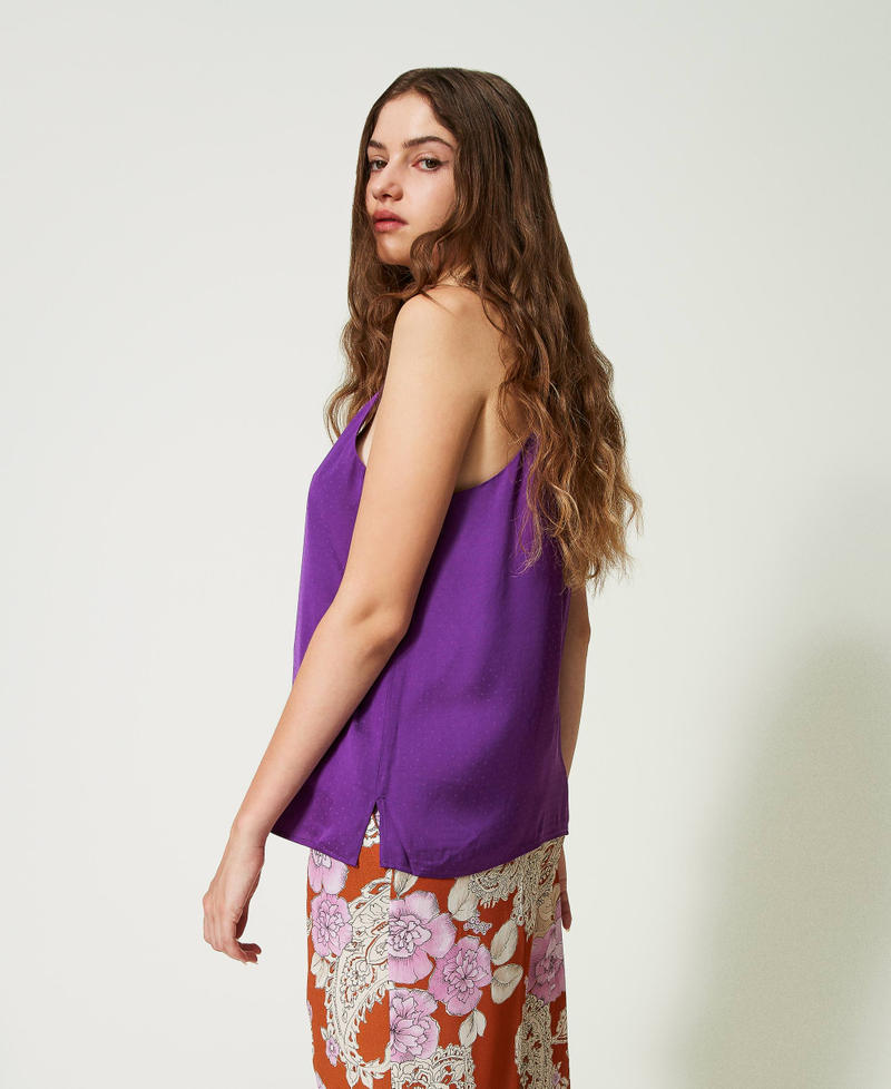 Polka dot jacquard top Dark Lavender Woman 232TT2175_11149_02