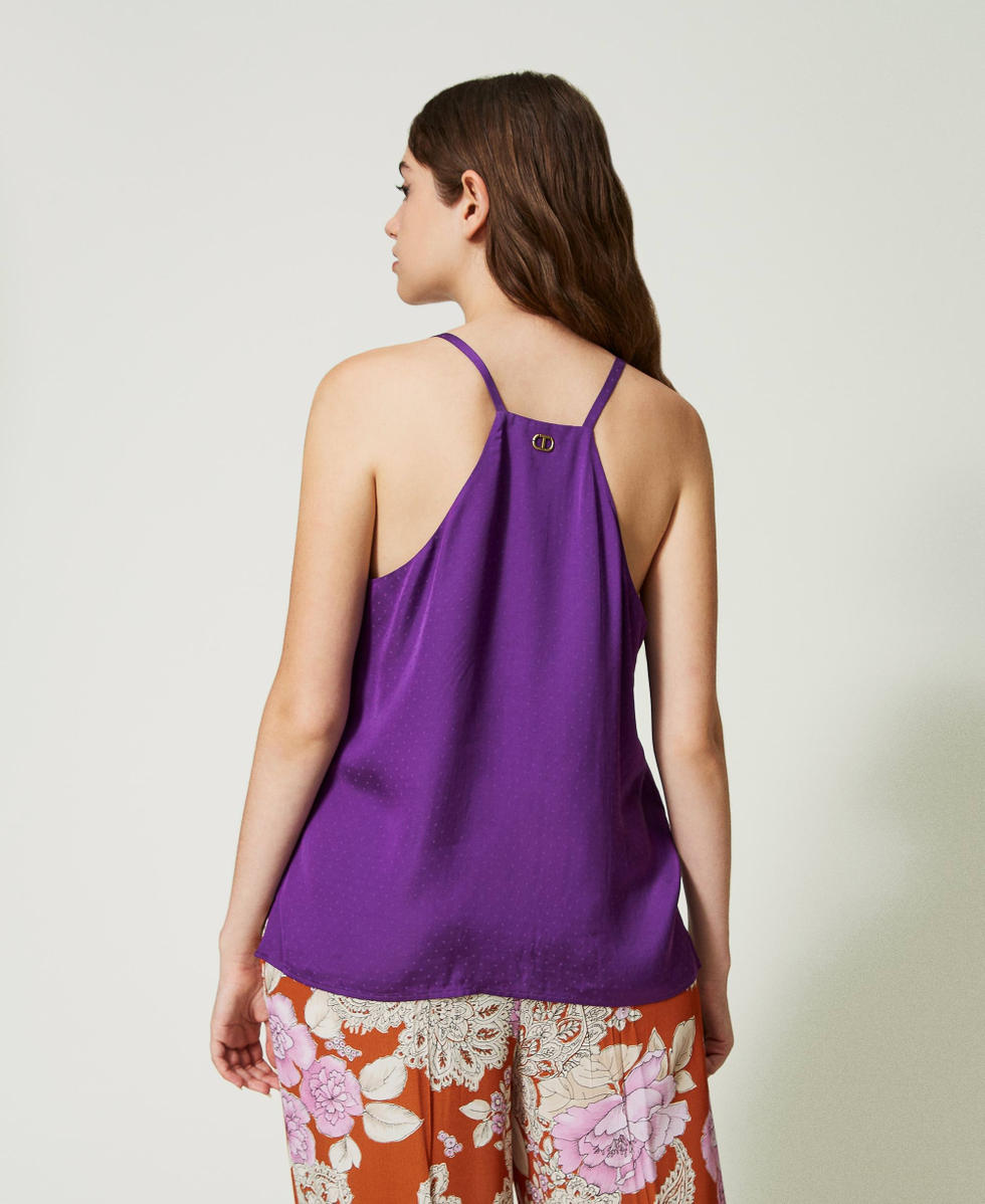 Polka dot jacquard top Dark Lavender Woman 232TT2175_11149_03