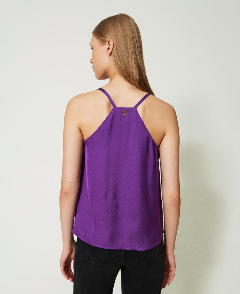 Polka dot jacquard top Dark Lavender Woman 232TT2175_11149_07