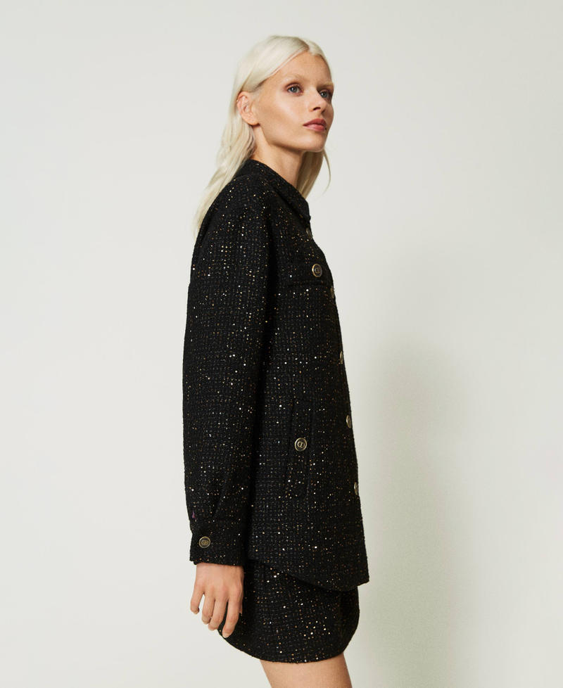 Boucléjacke aus Wollmischung