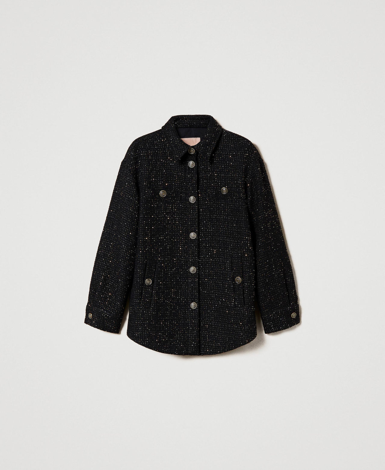 Boucléjacke aus Wollmischung