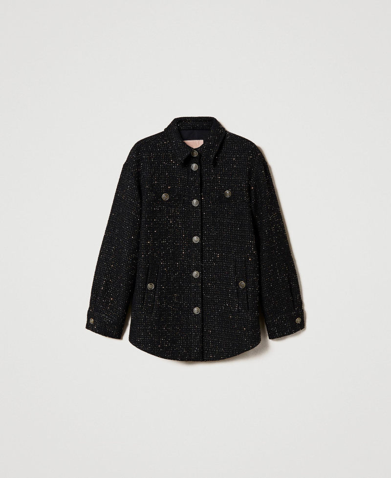 Boucléjacke aus Wollmischung