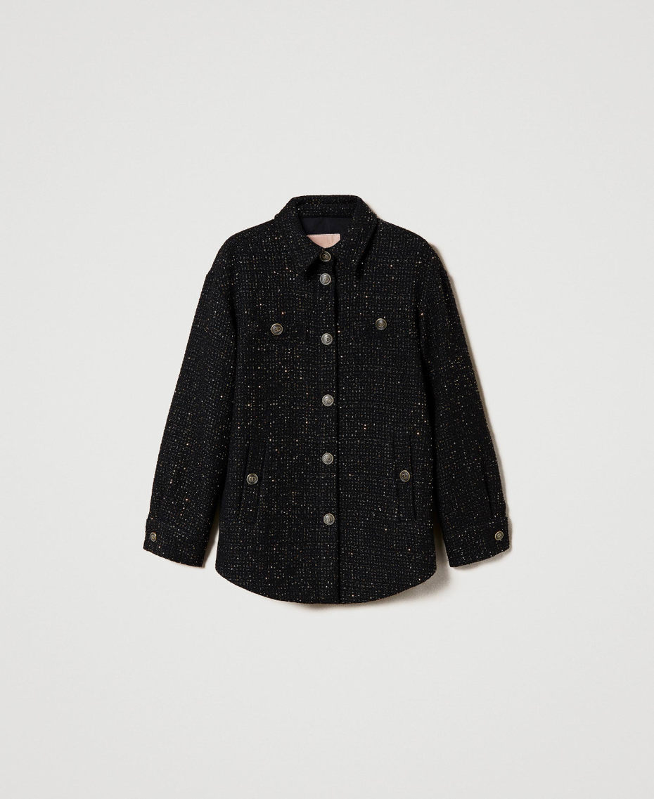 Boucl&eacute; wool blend jacket