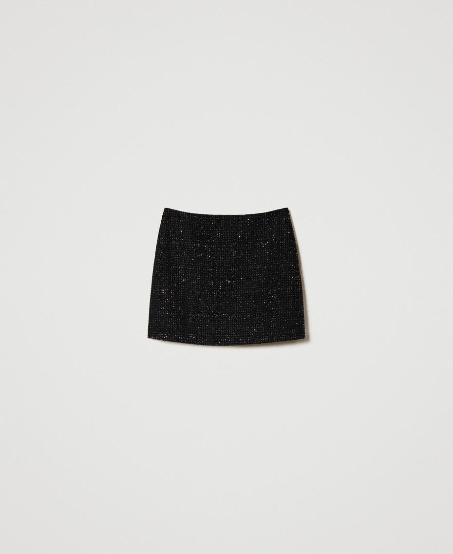 Boucl&eacute; wool blend miniskirt