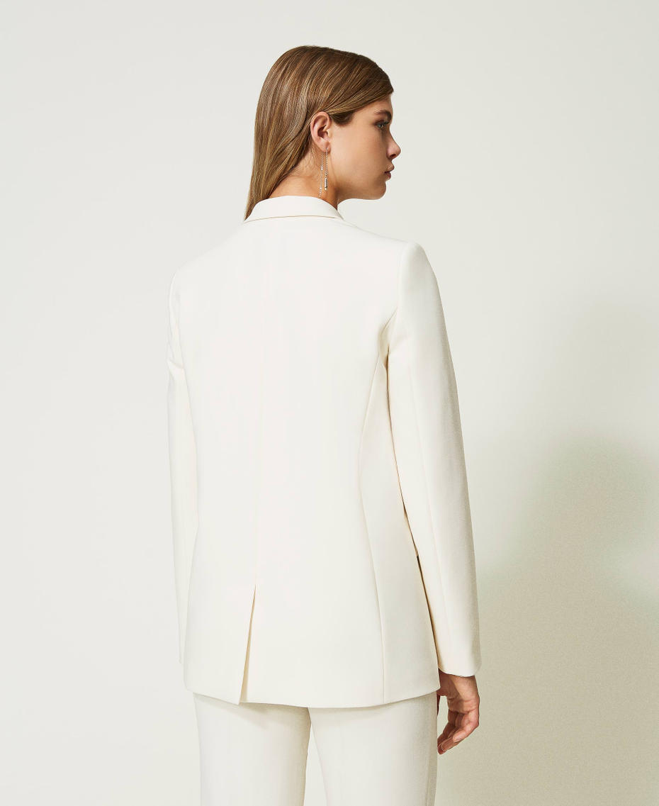 Blazer with Oval T chain Woman, White | TWINSET Milano