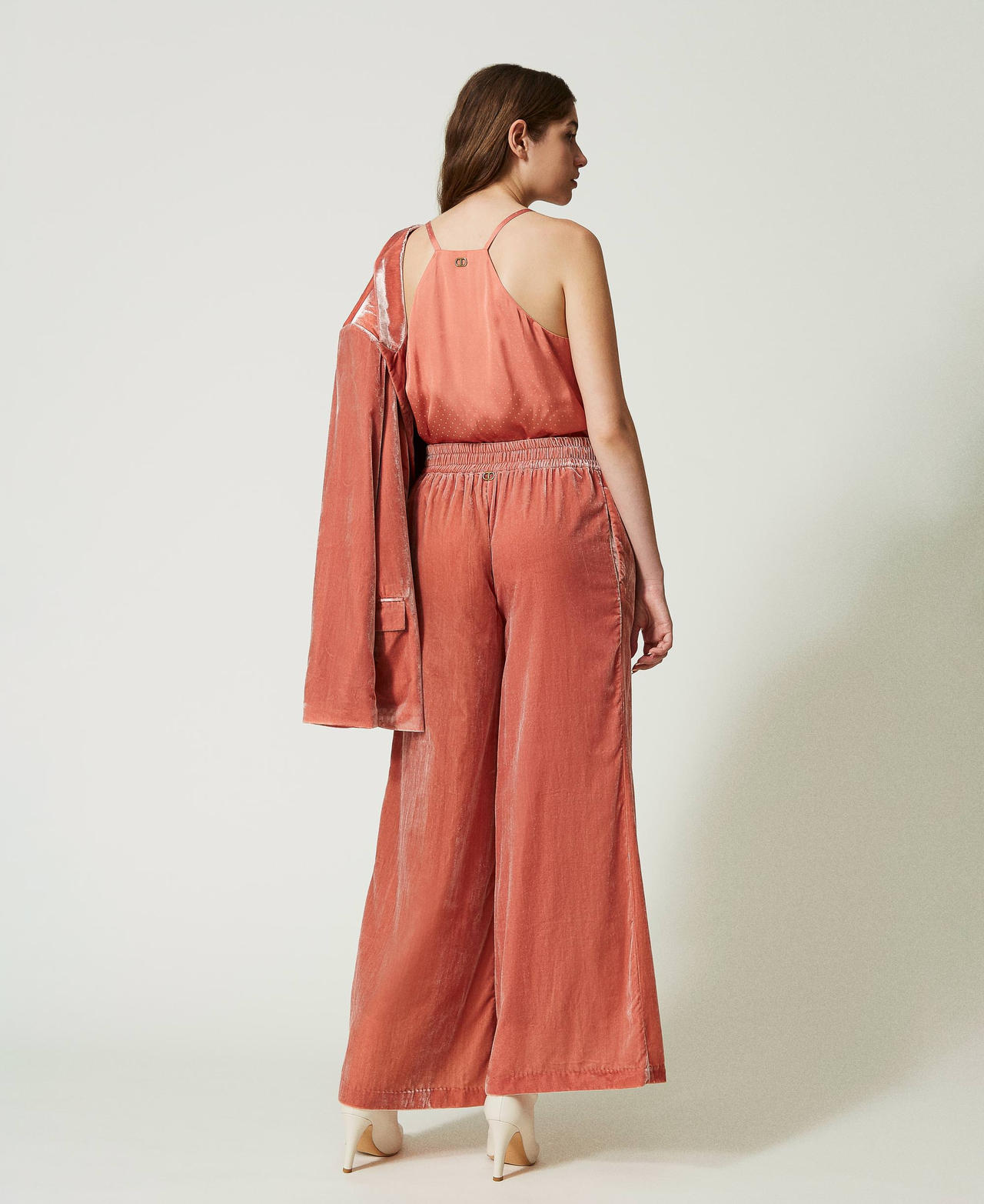 Palazzohose aus Pannesamt