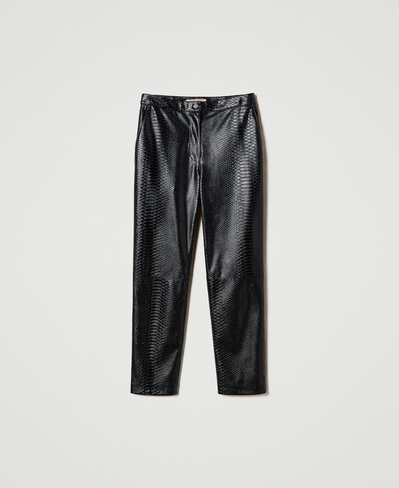 Pantalon cigarette avec texture animalière