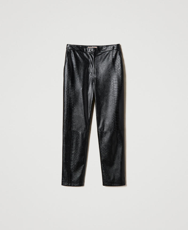 Pantalon cigarette avec texture animalière
