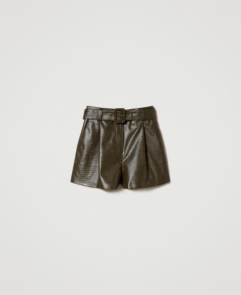 Shorts with textured animal print Black Woman 232TT2233-0S