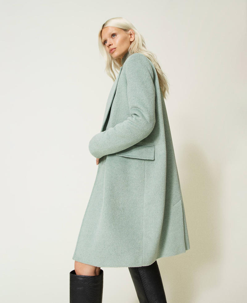 Midi wool blend coat "Natural Sage” Green Woman 232TT2262-02