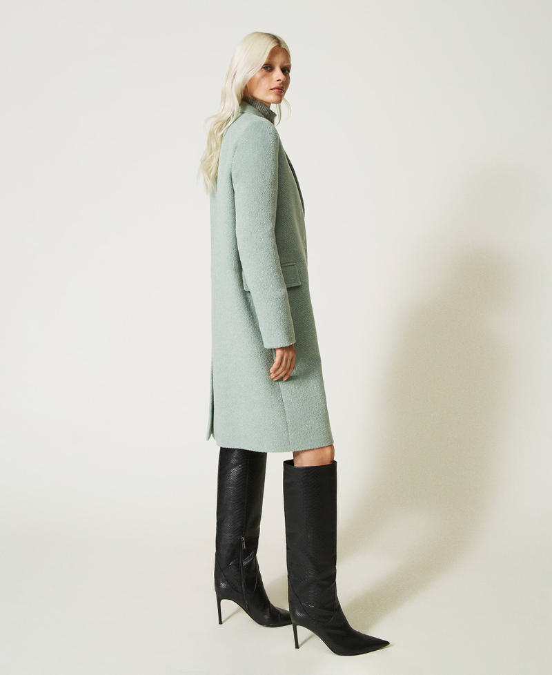 Midi wool blend coat "Natural Sage” Green Woman 232TT2262-03