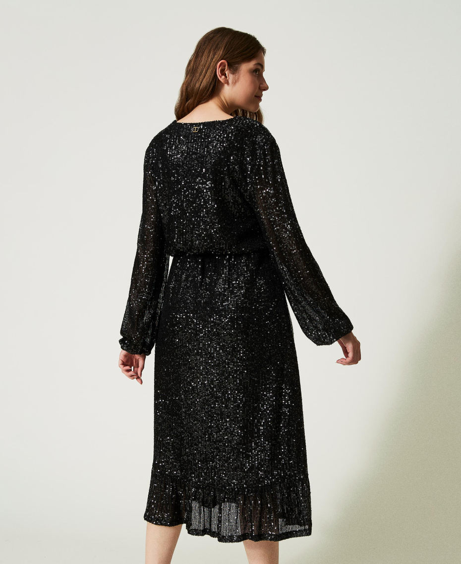 Long full sequin tulle dress