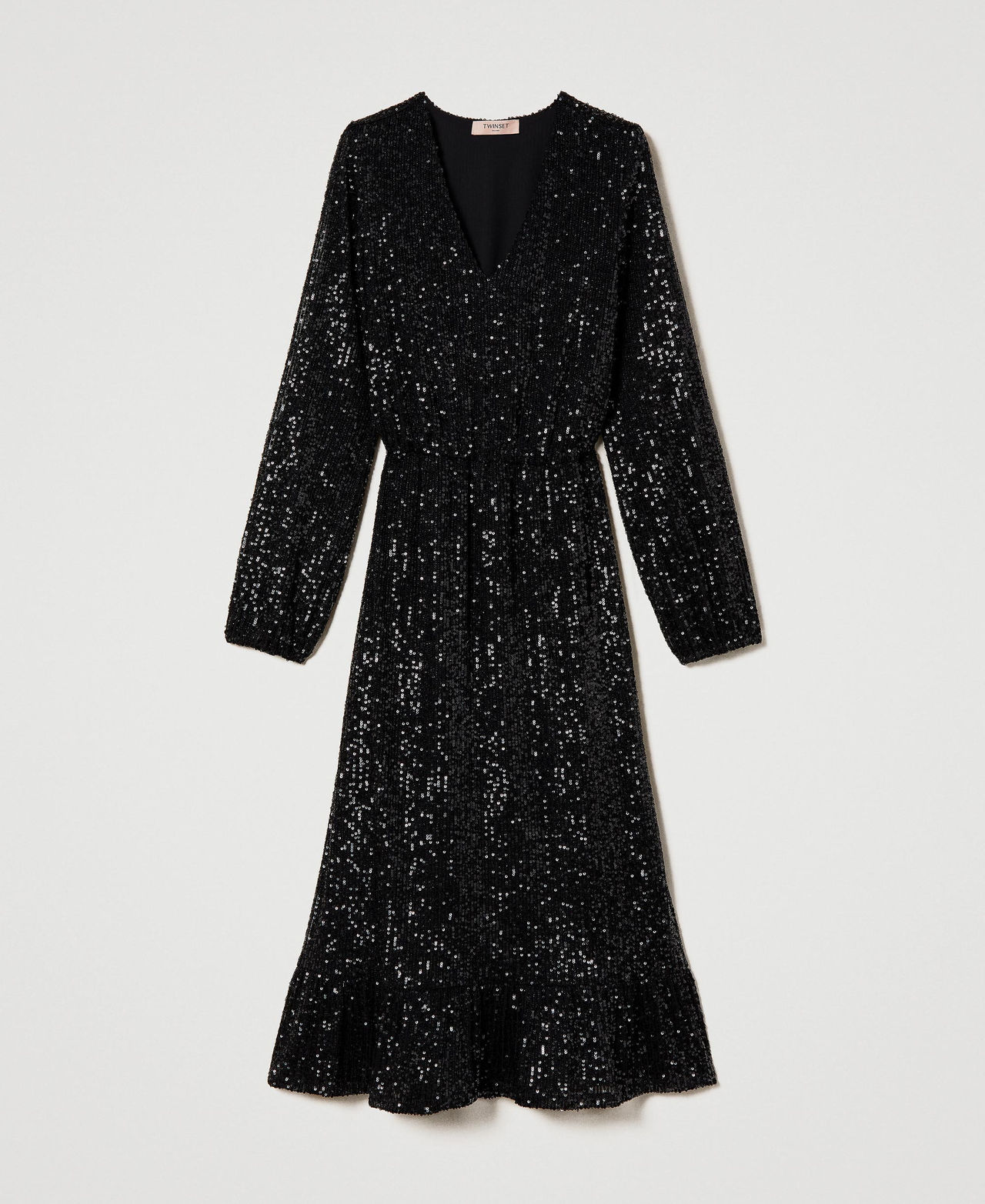 Long full sequin tulle dress